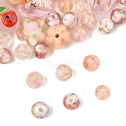 38Pcs 9 Styles Handmade Luminous Lampwork Beads&nbsp;LAMP-FS0001-31