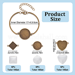 DIY Blank Dome Alloy Bracelet Making Kits&nbsp;DIY-GO0002-22
