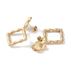 Rhombus 304 Stainless Steel Dangle Earrings&nbsp;EJEW-L283-015G