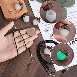 DIY Acorn Locket Necklace Making Kit&nbsp;WOOD-SC0001-60