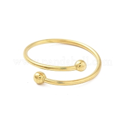 304 Stainless Steel Round Wrap Open Cuff Rings for Women Men&nbsp;RJEW-Z071-01G