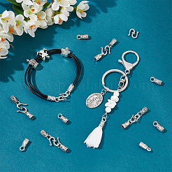 100PCS Tibetan Style Alloy Cord Ends with 100PCS Alloy Hook and S-Hook Clasps&nbsp;TIBE-NB0001-28