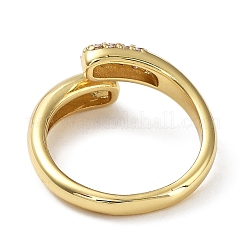 Rack Plating Brass Micro Pave Cubic Zirconia Open Cuff Rings&nbsp;RJEW-Q777-12G