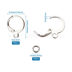 Brass Huggie Hoop Earring Findings & Open Jump Rings&nbsp;KK-TA0007-84A-P