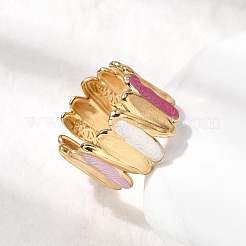304 Stainless Steel Enamel Open Cuff Rings&nbsp;RJEW-L335-03A-G