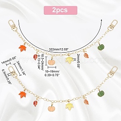 Autumn Theme Leaf & Pumpkin Alloy Enamel Bag Handles&nbsp;FIND-PH0009-21