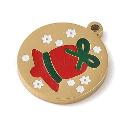 Christmas Theme Ion Plating(IP) 304 Stainless Steel Enamel Charms&nbsp;STAS-Z083-08G-02