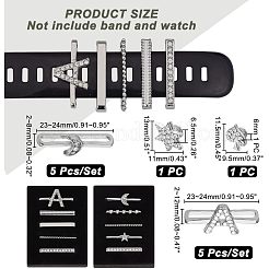 10Pcs Moon & Letter Alloy Watch Band Charms&nbsp;FIND-NB0003-20