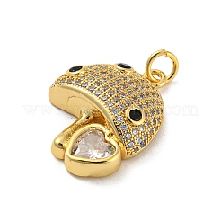 Brass with Cubic Zirconia Pendants&nbsp;KK-Z032-01B-G
