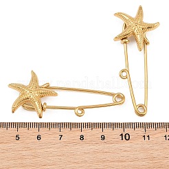 Starfish 304 Stainless Steel Safety Pins Brooch Findings&nbsp;SA-CBA098D-16C-G01