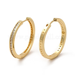 Clear Cubic Zirconia Hoop Earrings&nbsp;EJEW-F302-02G