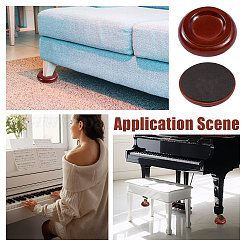 4Pcs Wood Piano Foot Mat&nbsp;AJEW-WH0455-457