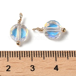 Half Plated Glass Charms&nbsp;KK-P242-20G-01