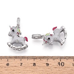 Brass Micro Pave Cubic Zirconia and Enamel Pendants&nbsp;KK-T081-17P