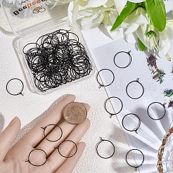 100Pcs Ion Plating(IP) 316L Surgical Stainless Steel Hoop Earring Findings&nbsp;STAS-BBC0008-51