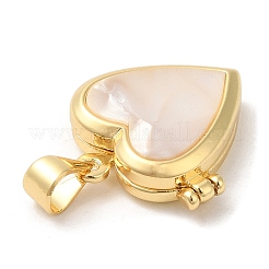 Natural Shell Locket Pendants&nbsp;X-KK-K332-15G-05