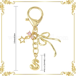 Brass Micro Pave Cubic Zirconia & Alloy Pendant Decorations&nbsp;HJEW-YW00460-01