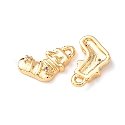 Brass Micro Pave Clear Cubic Zirconia Pendants&nbsp;KK-A284-17C-G