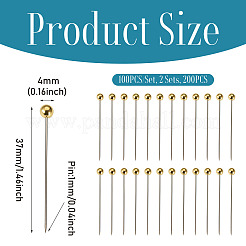 2 Sets Stainless Steel Ball Positioning Head Pins&nbsp;FIND-TA0009-26G