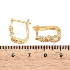 Brass Micro Pave Cubic Zirconia Hoop Earrings&nbsp;KK-Z166-06G