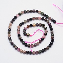 Natural Multicolor Tourmaline Round Bead Strands&nbsp;G-I162-01-5mm