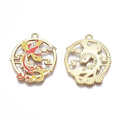 Rack Plating Alloy Enamel Pendants&nbsp;ENAM-N055-075A