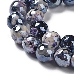 Electroplate Natural Fire Crackle Agate Beads Strands&nbsp;G-G0006-A01-05