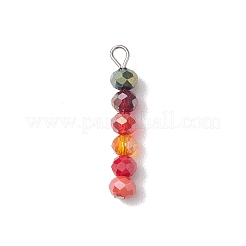 4Pcs 4 Colors Glass Pendants&nbsp;PALLOY-JF02630