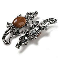 Dual-use Items Alloy Crocodile Brooch&nbsp;JEWB-C026-01I-AS