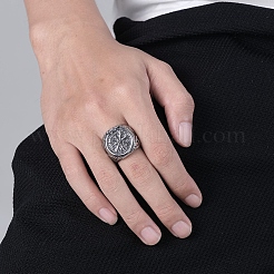 Stainless Steel Wide Finger Ring&nbsp;FIND-PW0020-14E