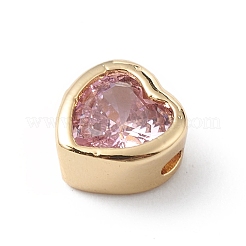 Real 18K Gold Plated Rack Plating Brass Micro Pave Cubic Zirconia Beads&nbsp;ZIRC-L100-137G