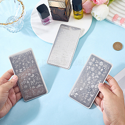 3Pcs 3 Styles Stainless Steel Nail Stamping Plates&nbsp;MRMJ-CP0001-52C