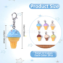 12Pcs 6 Style Resin Pendant Decorations&nbsp;HJEW-YW00175