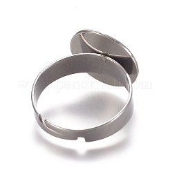 Tarnish Resistant Adjustable 304 Stainless Steel Finger Rings Components&nbsp;STAS-M274-028P
