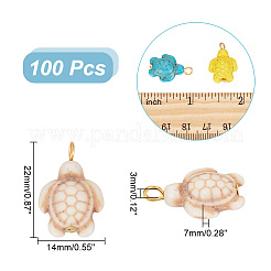 100Pcs Dyed Synthetic Turquoise Pendants&nbsp;PALLOY-NB0003-94