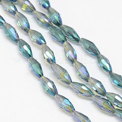 Electroplate Crystal Glass Rice Beads Strands&nbsp;X-EGLA-F042-A13