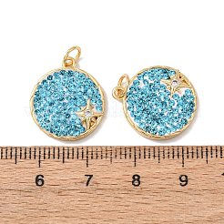 Brass Micro Pave Cubic Zirconia Pendants&nbsp;KK-C143-47G-01