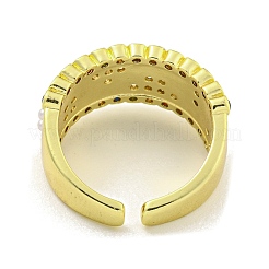 Brass Micro Pave Cubic Zirconia Cuff Rings&nbsp;RJEW-L113-002G