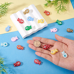 18Pcs 9 Colors Painted Glass Beads Enamel Beads&nbsp;LAMP-TA0002-16