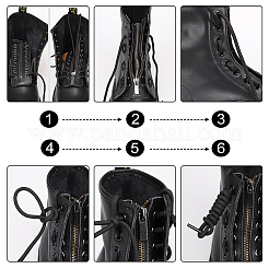 PU Leather Lace-in Boot Zipper Inserts&nbsp;LS-DIY-WH0474-002