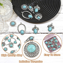 12Pcs 6 Styles Dyed Synthetic Turquoise Pendants&nbsp;FIND-SZ0019-80