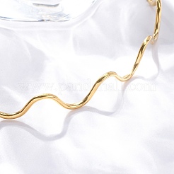 304 Stainless Steel Wave Shape Link Chain Necklaces for Women&nbsp;NJEW-S439-08G