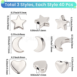 120Pcs 3 Styles Tibetan Style Alloy Beads&nbsp;TIBEB-SC0001-64