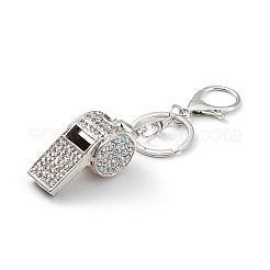 Shining Zinc Alloy Rhinestone Whistle Pendant Keychain&nbsp;KEYC-O014-01P-04
