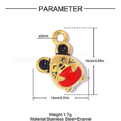 304 Stainless Steel with Enamel Charms&nbsp;SA-OY001-20G