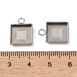 304 Stainless Steel Pendant Cabochon Settings&nbsp;STAS-Z201-02P-03