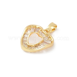 Brass Micro Pave Clear Cubic Zirconia Pendants&nbsp;KK-R213-06G-03