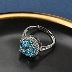 925 Sterling Silver Micro Pave Cubic Zirconia Finger Rings&nbsp;RJEW-B134-01B-06