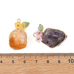 Raw Rough Natural Mixed Stone Copper Wire Wrapped Pendants&nbsp;PALLOY-JF06061