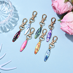 7Pcs Alloy Enamel Keychains&nbsp;HJEW-YW00213